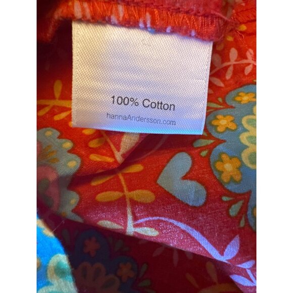 Hanna Andersson 140 Girls Cotton Floral Print Dress Size 12 Red & Multicolor - Picture 5 of 6